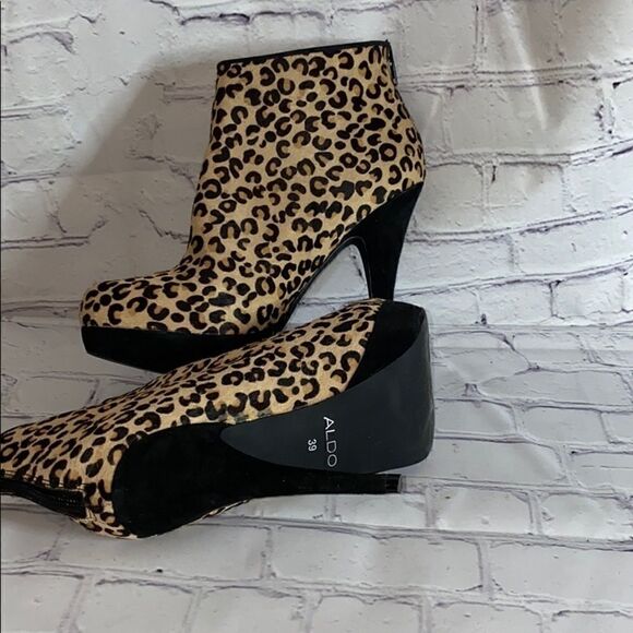 Aldo leopard print fur ankle boots - Picture 6 of 7